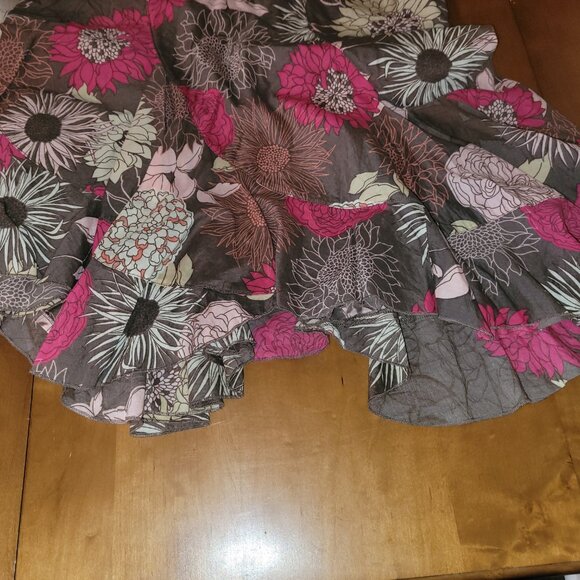 A.N.A. (A New Approach) Floral Cotton Ruffle Hem Skirt - Size 10 - Picture 2 of 7